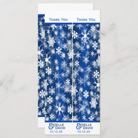 青と白の雪の結晶ブックマーク(2)好意 (正面/裏面)