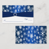 青と白の雪の結晶プレイスカード プレイスカード (正面/裏面)