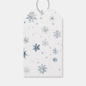 青と白の雪の結晶 クリスマスツリー ギフトタグ (裏面)