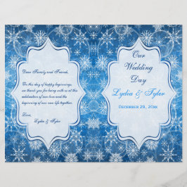 青と白の雪片結婚式 プログラム