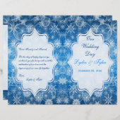 青と白の雪片結婚式 プログラム (正面/裏面)