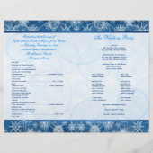 青と白の雪片結婚式 プログラム (裏面)