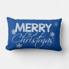 青と白の雪 |メリークリスマス ランバークッション