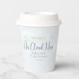 青と白の雲の上のプリンセス ブライダルシャワーパーティー 紙コップ