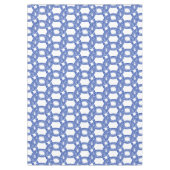 青と白の青ヤナギの縁ど円パターン テーブルクロス (正面)