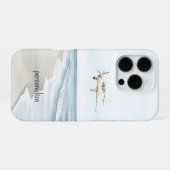 青と白の飛行機 iPhoneケース (裏面横)