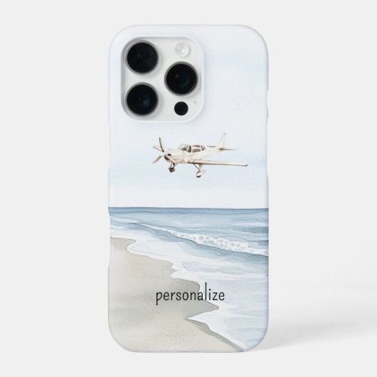 青と白の飛行機 iPhoneケース (裏面)