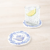 青と白の飾り付き湯飲み コースター (側面)
