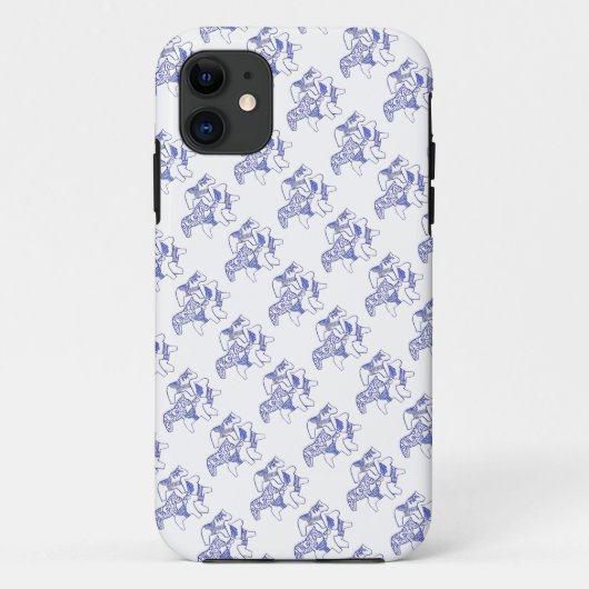 青と白の馬のiPhoneケース Case-Mate iPhoneケース (裏面)