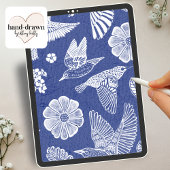 青と白の鳥が去っていくパーティーの招待状 招待状