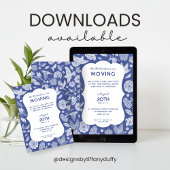 青と白の鳥が去っていくパーティーの招待状 招待状