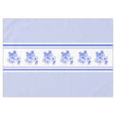 青と白の鳥とエデルワイス テーブルクロス (正面(横))