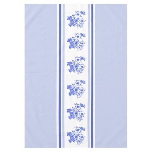 青と白の鳥とエデルワイス テーブルクロス (正面)