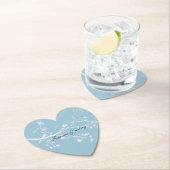 青と白の鳥の枝 ペーパーコースター (インサイチュ)