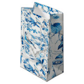 青と白の鳥中国のの珍重 スモールペーパーバッグ (正面アングル)