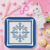 青と白の鳥紙プレート ペーパープレート (パーティー)