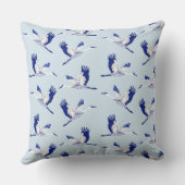 青と白の鶴 クッション (裏面)