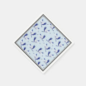 青と白の鶴 スタンダードカクテルナプキン (角)
