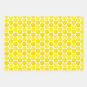 青と白の黄色のピックボール ラッピングペーパーシート (正面)