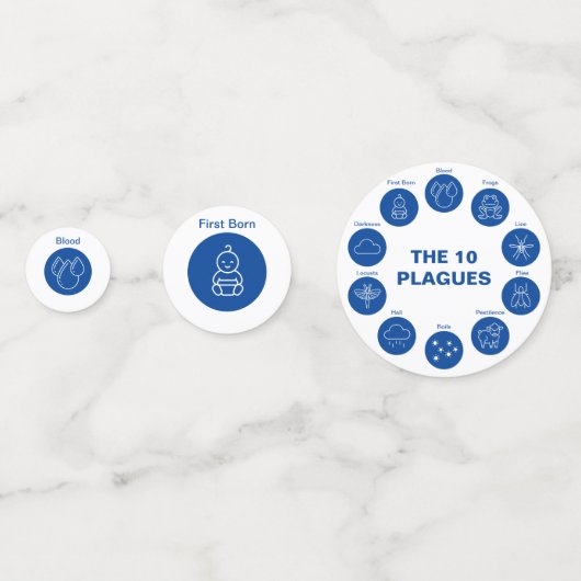 青と白の10の災いを受ける過ぎ去った人 コンフェッティ (正面)