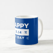 青と白の3.14 Happy Pi Day コーヒーマグカップ (正面右)