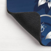 青と白の3D花 マウスパッド (コーナー)