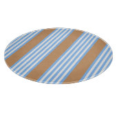 青と白の5つのストライプパターンと日焼け カッティングボード (角)