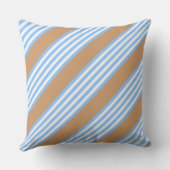 青と白の5つのストライプパターンと日焼け クッション (裏面)