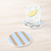 青と白の5つのストライプパターンと日焼け コースター (側面)