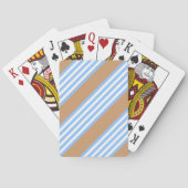 青と白の5つのストライプパターンと日焼け トランプ (裏面)