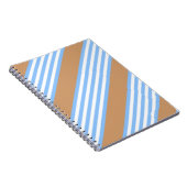 青と白の5つのストライプパターンと日焼け ノートブック (右側)