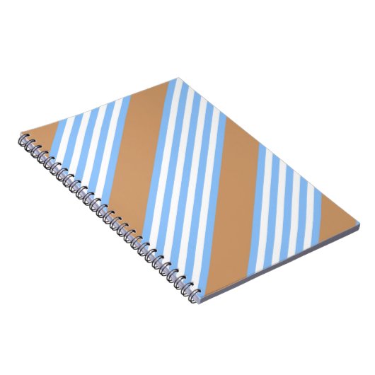 青と白の5つのストライプパターンと日焼け ノートブック (右側)