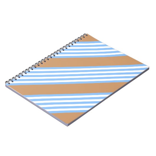 青と白の5つのストライプパターンと日焼け ノートブック (左側)