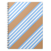 青と白の5つのストライプパターンと日焼け ノートブック (正面)