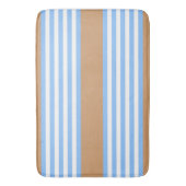 青と白の5つのストライプパターンと日焼け バスマット (正面縦)