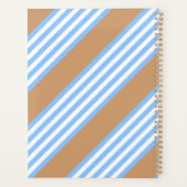 青と白の5つのストライプパターンと日焼け プランナー手帳 (裏面)
