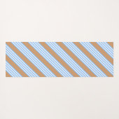 青と白の5つのストライプパターンと日焼け ヨガマット (裏面(横))