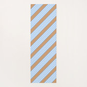 青と白の5つのストライプパターンと日焼け ヨガマット (裏面)