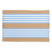 青と白の5つのストライプパターンと日焼け 枕カバー (裏面)