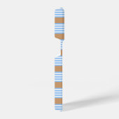 青と白の5つのストライプパターンと日焼け iPhoneケース (右側面)