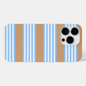 青と白の5つのストライプパターンと日焼け iPhoneケース (裏面横)