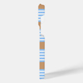 青と白の5つのストライプパターンと日焼け iPhoneケース (左側面)