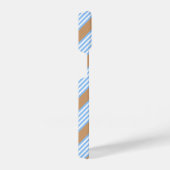 青と白の5つのストライプパターンと日焼け iPhoneケース (右側面)