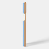 青と白の5つのストライプパターンと日焼け iPhoneケース (右側面)