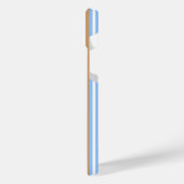 青と白の5つのストライプパターンと日焼け iPhoneケース (左側面)