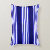 青と白の5つのストライプパターン アクセントクッション (正面(垂直))