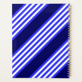 青と白の5つのストライプパターン プランナー手帳 (裏面)