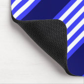 青と白の5つのストライプパターン マウスパッド (コーナー)