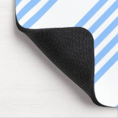 青と白の5つのストライプパターン マウスパッド (コーナー)