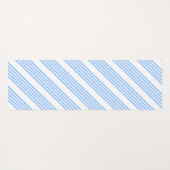 青と白の5つのストライプパターン ヨガマット (裏面(横))
